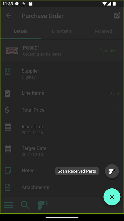 App barcode support